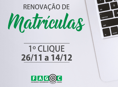 Primeiro clique da Renovação de Matrícula 2019 está disponível
