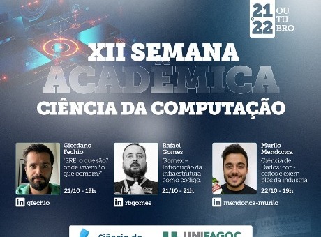 Ciência da Computação UNIFAGOC promove XII Semana Acadêmica nos dias 21 e 22 de outubro