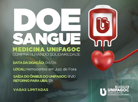 Medicina UNIFAGOC compartilhando solidariedade: curso promove campanha de doação de sangue no Hemocentro de Juiz de Fora