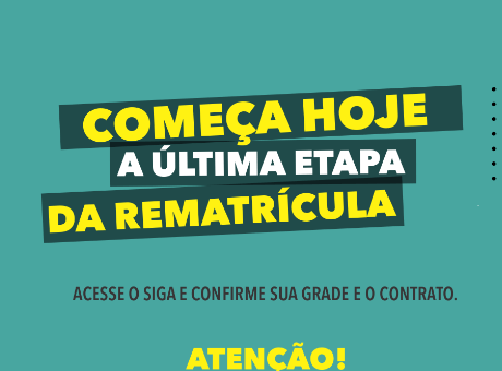 Última etapa da Rematrícula está disponível até o dia 12/07