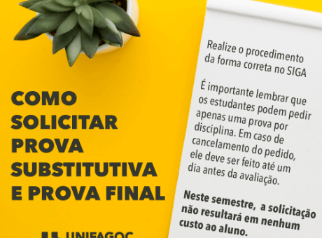 Saiba como solicitar Prova Substitutiva e Prova Final pelo SIGA