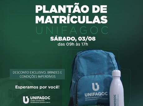 Chegou a hora de Vivenciar a sua Transformação: UNIFAGOC realiza Plantão de Matrículas com descontos exclusivos neste sábado (03)