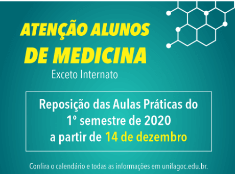 Medicina UNIFAGOC inicia reposição das aulas práticas do primeiro semestre de 2020