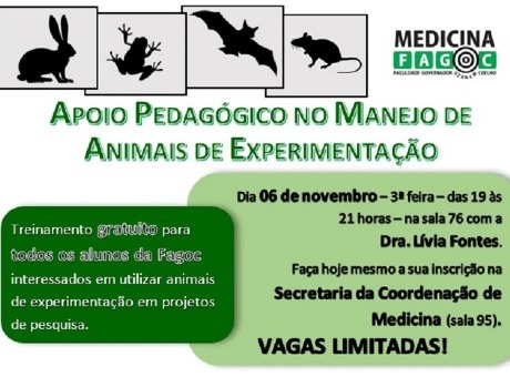 Medicina Fagoc promove treinamento para manejo de animais em experimentação