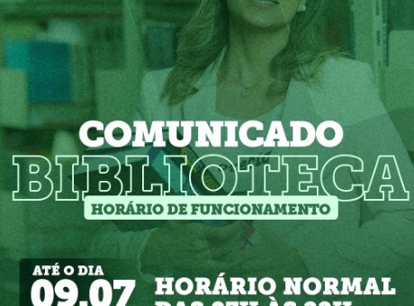 Confira o horário de funcionamento da Biblioteca UNIFAGOC nas férias