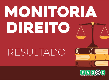 Fagoc divulga aprovadas na primeira fase da seleção para Monitoria de Direito
