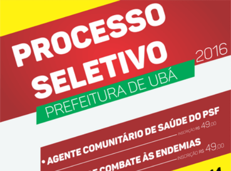 Inscrições para concurso da Prefeitura de Ubá se encerram no dia 20