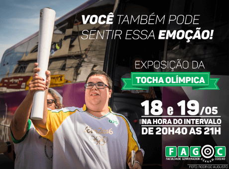 Tocha Olímpica utilizada no revezamento em Leopoldina é exposta na Fagoc