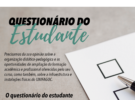 Copade UNIFAGOC convoca alunos para responderem o Questionário do Estudante