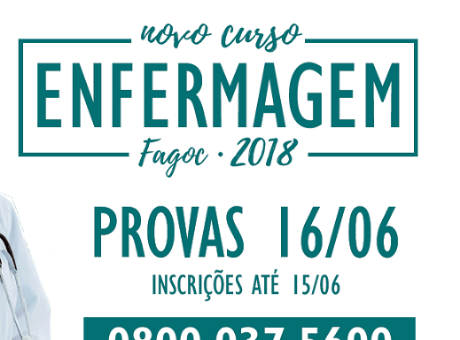 Fagoc abre inscrições para o Vestibular de Enfermagem