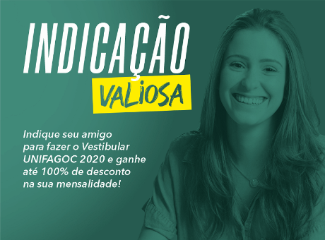 Indicação Valiosa: alunos do UNIFAGOC ganham até 100% de desconto ao indicar candidatos para o Vestibular 2020