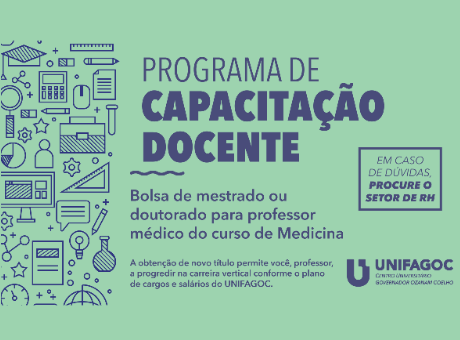 UNIFAGOC divulga edital de bolsa de mestrado ou doutorado para professor médico da Medicina