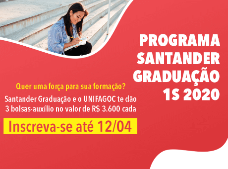 Santander oferece 03 bolsas auxílio para alunos do UNIFAGOC