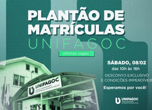 UNIFAGOC promove plantão de matrículas neste sábado (08): últimas vagas disponíveis