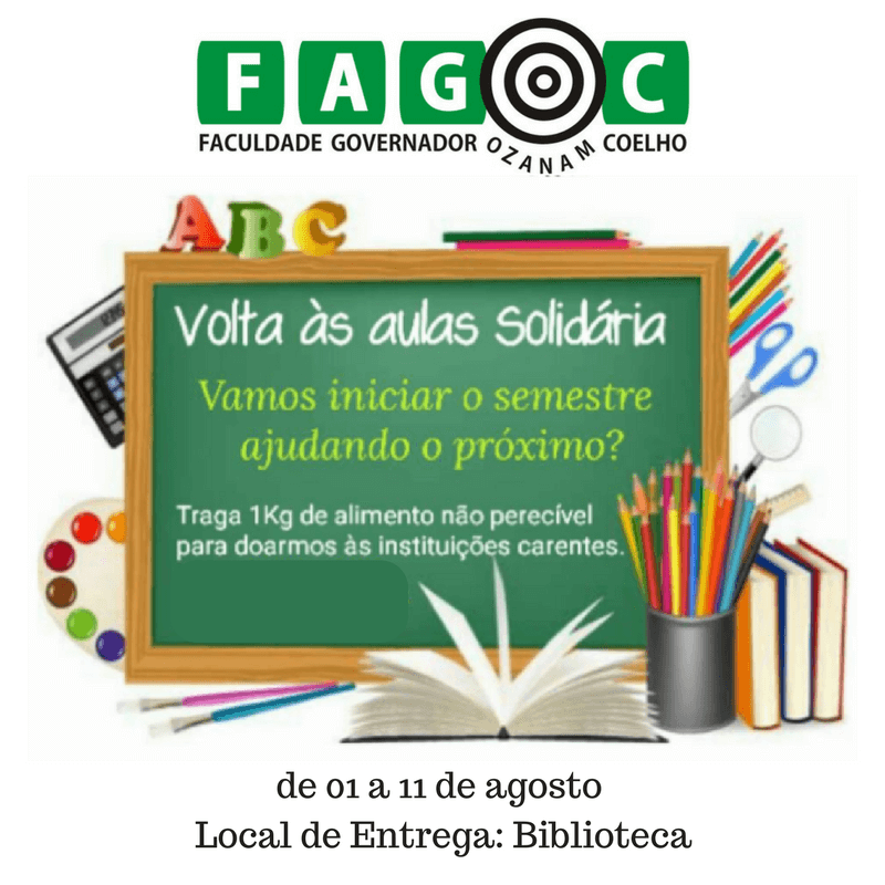 volta as aulas solidária fagoc