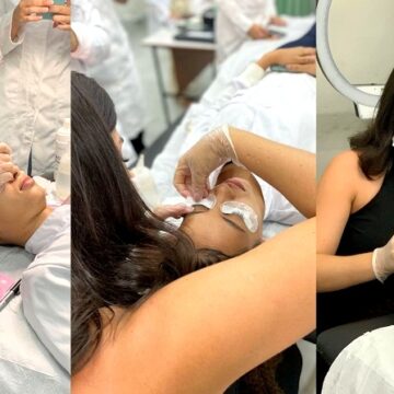 Alunas de Estética e Cosmética do UNIFAGOC participam de aula sobre extensão de cílios