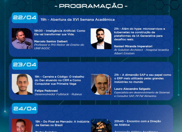 Ciência da Computação UNIFAGOC promove XVI Semana Acadêmica com foco em tecnologia, carreira e inovação
