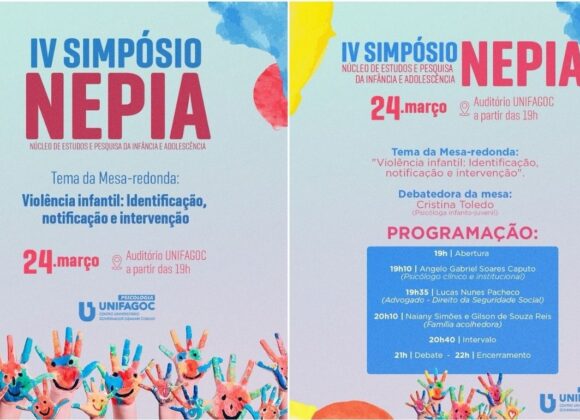 Psicologia do UNIFAGOC promove IV Simpósio do NEPIA com foco na proteção à infância