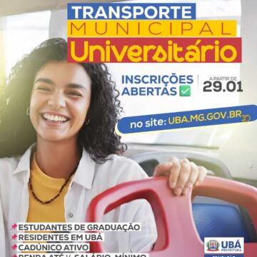 Prefeitura de Ubá abre inscrições para o Transporte Municipal Universitário