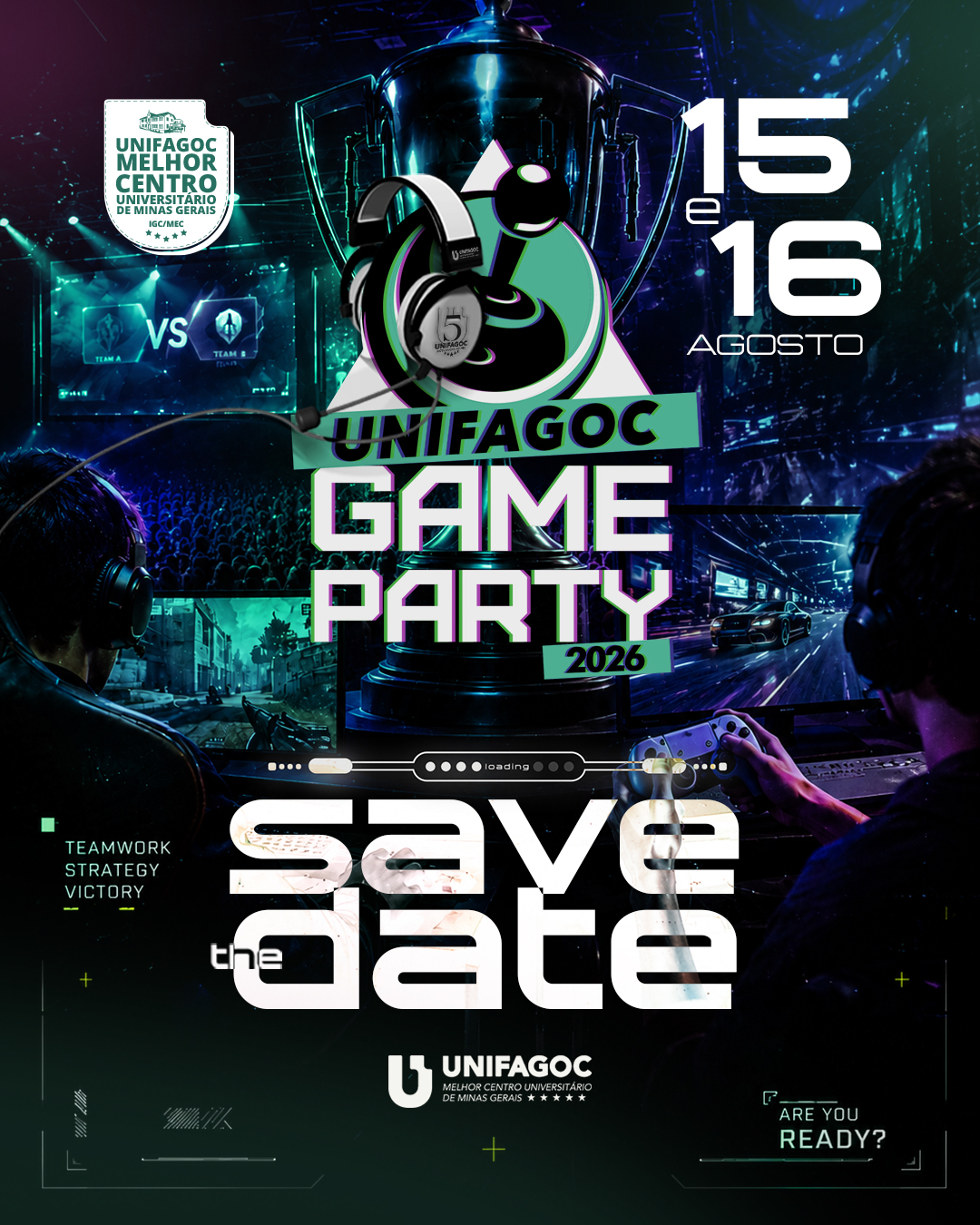 Save The Date: Inscrições abertas para o UNIFAGOC Game Party 2026, a 13ª edição presencial