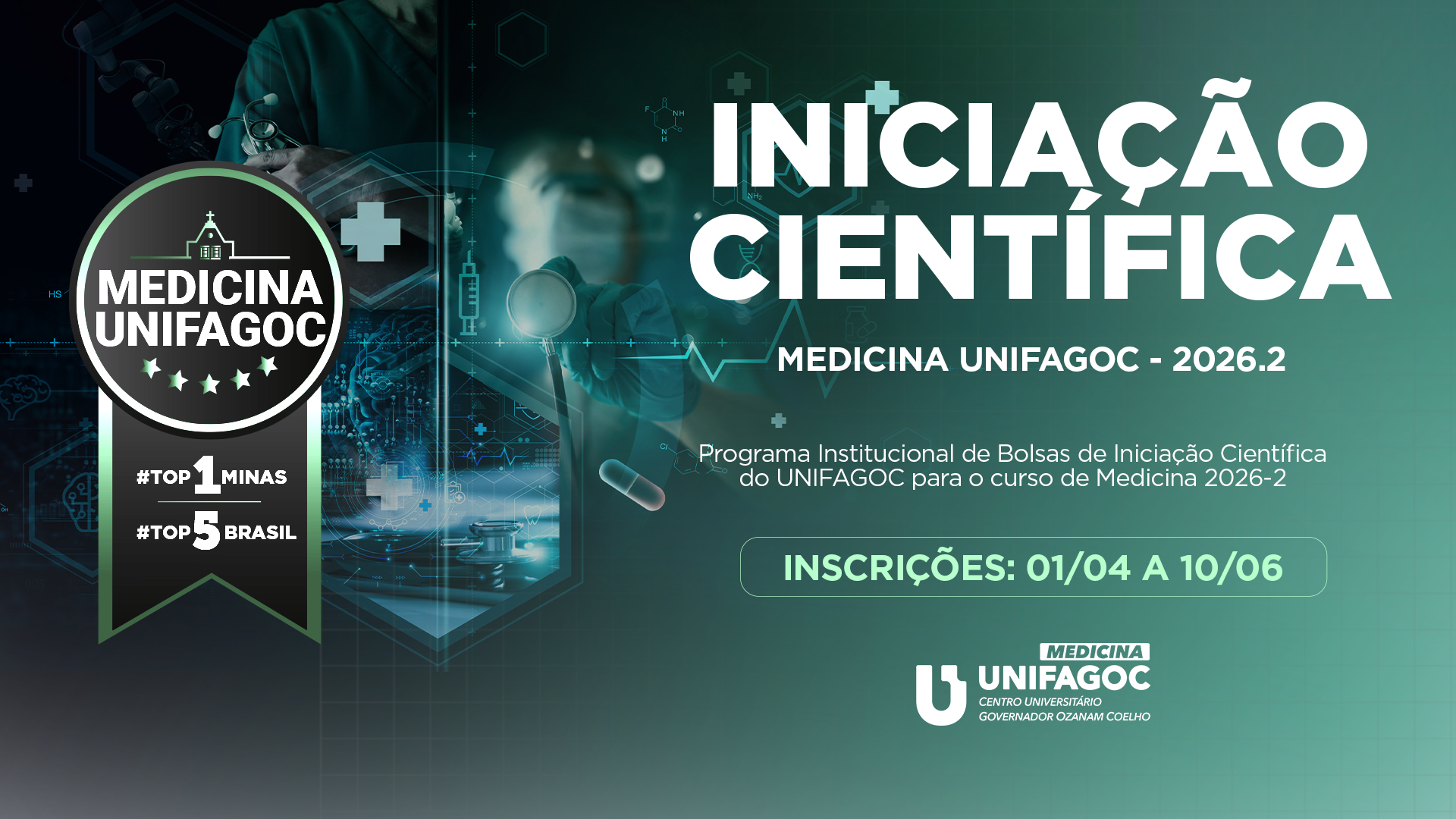 UNIFAGOC divulga edital para seleção de bolsas do Programa de Iniciação Científica de Medicina 2026-2