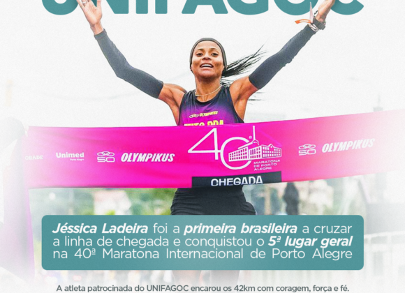 Atleta patrocinada pelo UNIFAGOC é destaque nacional e melhor brasileira na Maratona Internacional de Porto Alegre