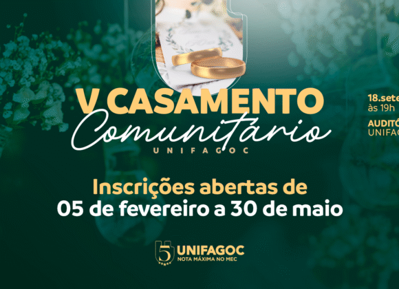Inscrições para o V Casamento Comunitário do UNIFAGOC são prorrogadas até 30 de maio