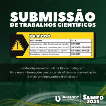 Está aberta a submissão de trabalhos científicos para a SAMED 2025