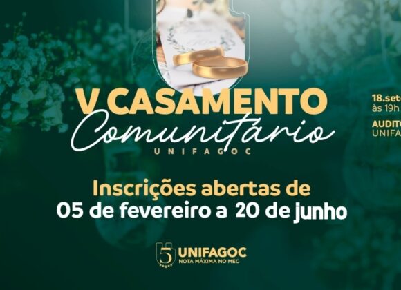 Inscrições para o V Casamento Comunitário do UNIFAGOC são prorrogadas até 20 de junho