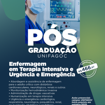Pós-graduação em Enfermagem em Terapia Intensiva e Urgência e Emergência do UNIFAGOC abre turma para outubro de 2025
