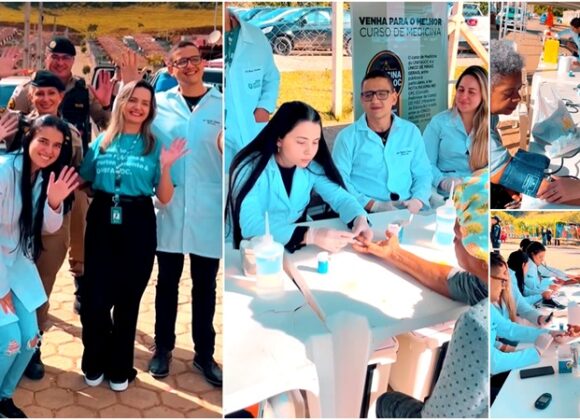 UNIFAGOC participa de ação social promovida pela Polícia Militar no bairro Solar Medicina e Enfermagem em campo