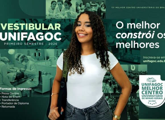 Vestibular UNIFAGOC 2026-1: inscrições abertas para a PROVA ON-LINE; Estude na MELHOR DE MINAS