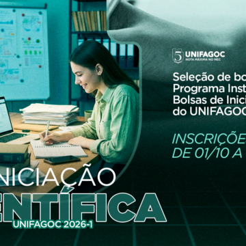 Iniciação Científica 2026-1 UNIFAGOC: programa abre inscrições para seleção de bolsas de 01/10 a 30/11
