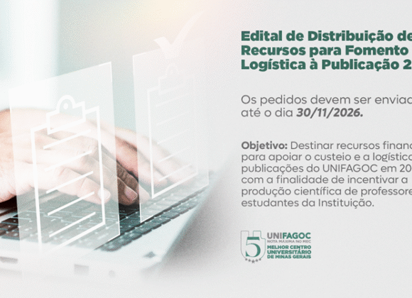 UNIFAGOC abre edital para distribuição de recursos destinados ao fomento e logística de publicações científicas 2026
