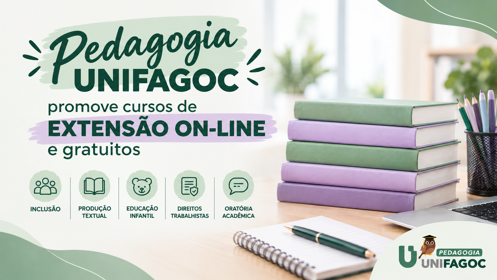 Pedagogia UNIFAGOC promove cinco cursos de extensão on-line e gratuitos