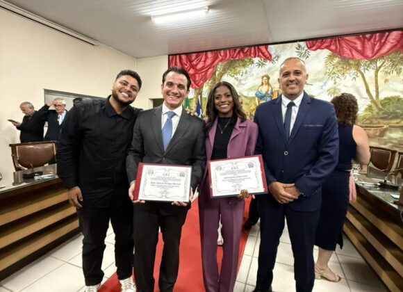 Vice-reitor do UNIFAGOC e atleta patrocinada recebem o título de Personalidade Ubaense do Ano de 2025