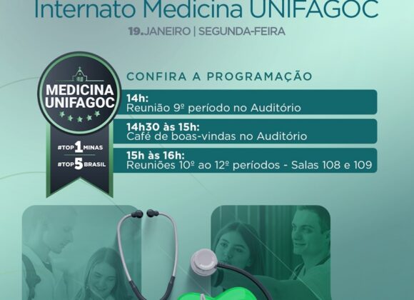 Volta às aulas 2026.1 do Internato da Medicina UNIFAGOC acontece na próxima segunda-feira (19)