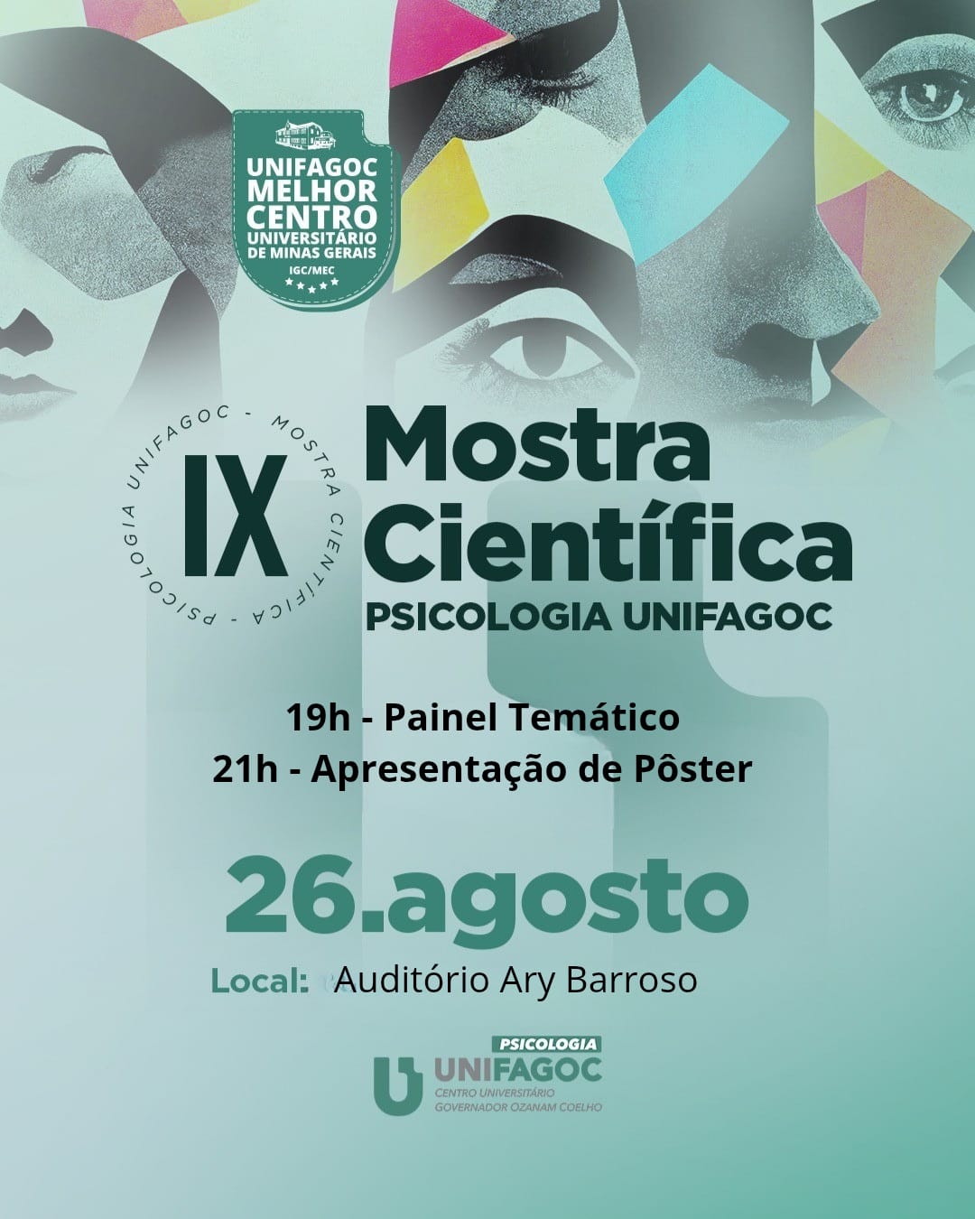 Aberto período de submissão de trabalhos para a IX Mostra Cientifica da Psicologia UNIFAGOC