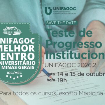 Teste de Progresso Institucional 2026-2 do UNIFAGOC será aplicado nos dias 06, 14 e 15 de outubro