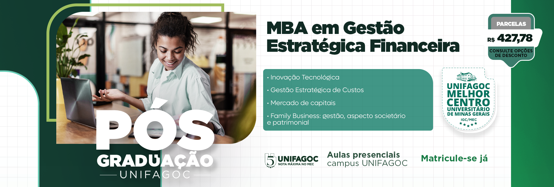 UNIFAGOC abre nova turma da Pós-Graduação em Gestão Estratégica Financeira