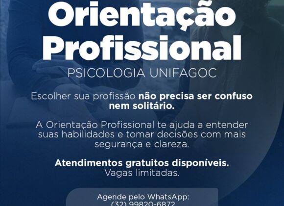 NISE  UNIFAGOC oferece orientação profissional gratuita para quem deseja escolher ou mudar de carreira