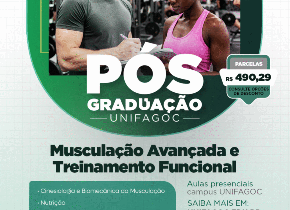 UNIFAGOC abre nova turma da Pós-Graduação em Musculação Avançada e Treinamento Funcional com início em maio de 2026