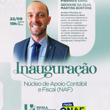Analista da Receita Federal, Geovane Bortone ministra palestra sobre NAF no Dia do Contador no UNIFAGOC