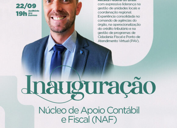 Analista da Receita Federal, Geovane Bortone ministra palestra sobre NAF no Dia do Contador no UNIFAGOC