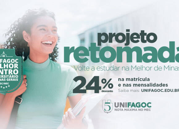 Projeto Retomada 2025-2: quer retomar a faculdade? O UNIFAGOC te ajuda com até 24% de desconto
