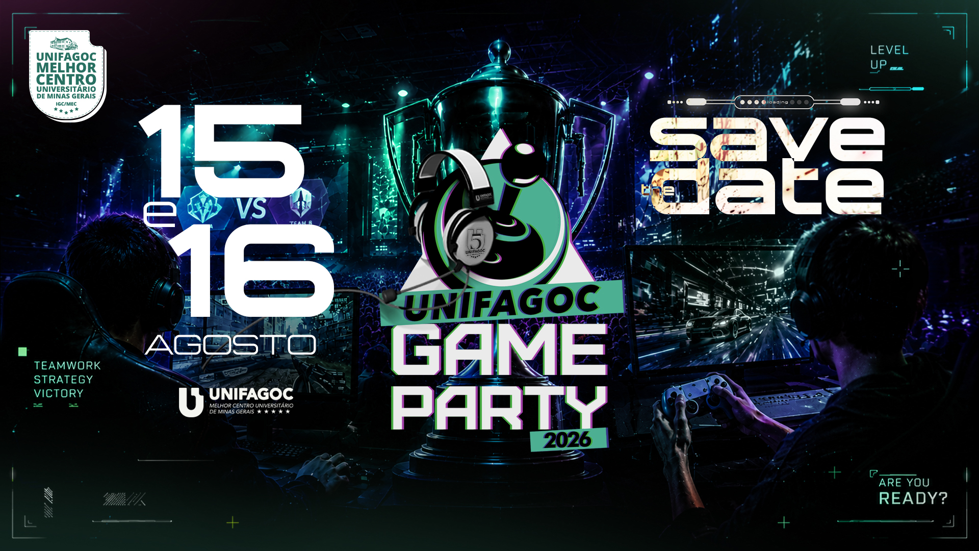 Inscrições para os campeonatos da 13ª edição presencial do UNIFAGOC Game Party já estão abertas