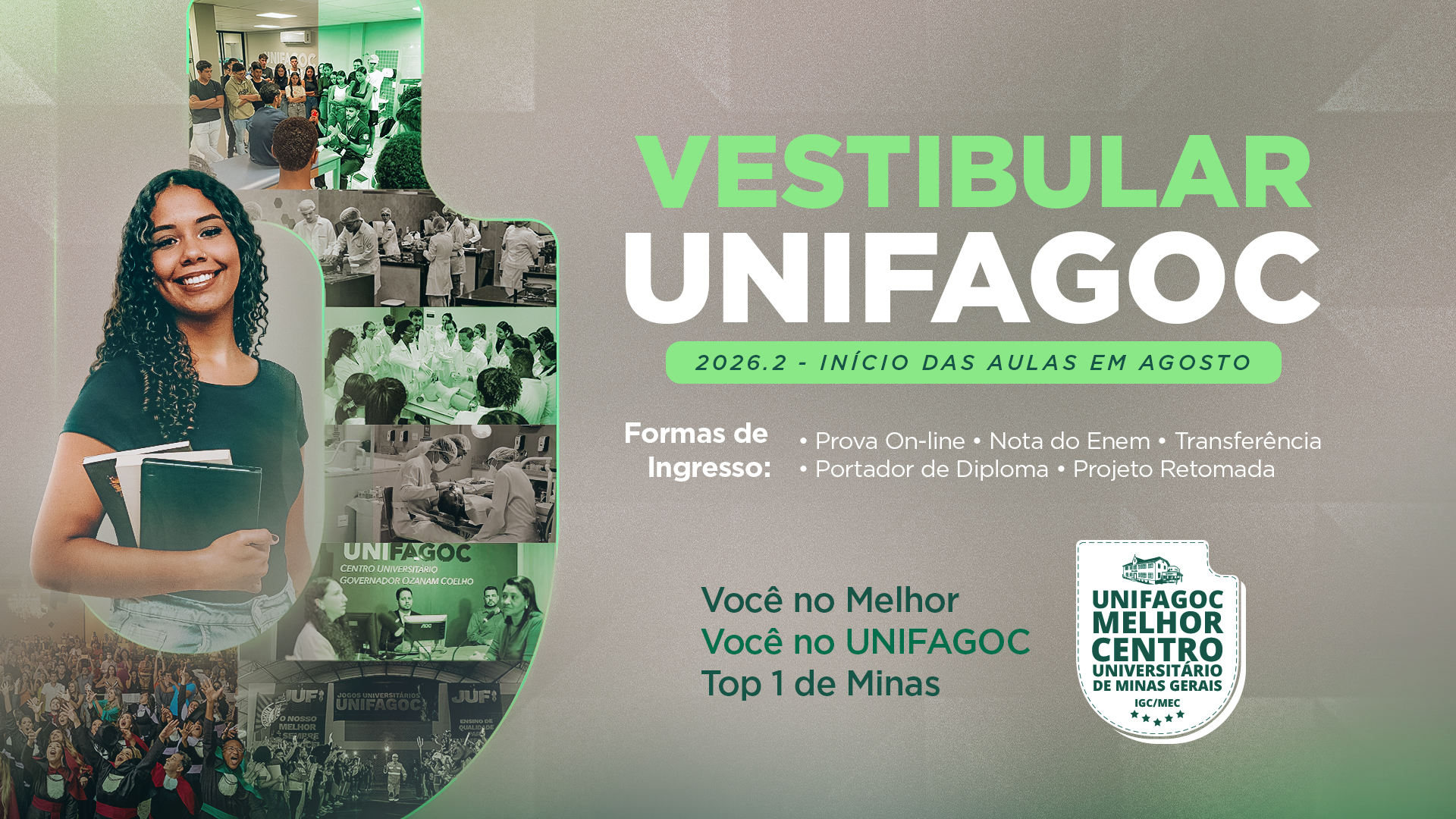 Vestibular UNIFAGOC 2026-2 está com inscrições abertas; Estude na MELHOR DE MINAS
