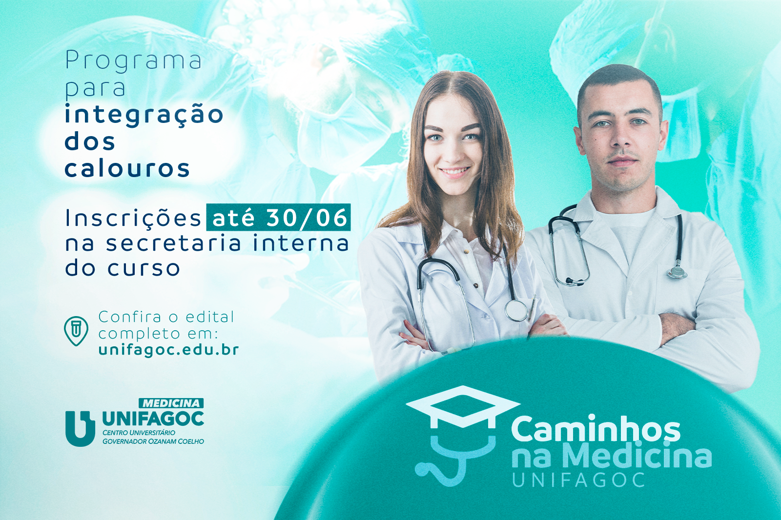 Programa Caminhos na Medicina 2026-2: UNIFAGOC divulga edital de seleção para alunos