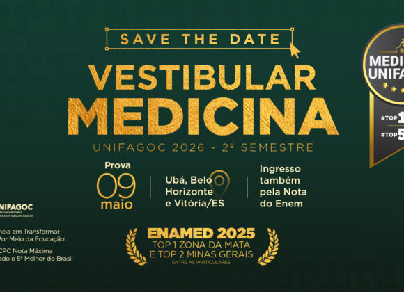 Inscrições abertas para o Vestibular de Medicina UNIFAGOC 2026-2; estude na TOP 1 Minas e TOP 5 Brasil