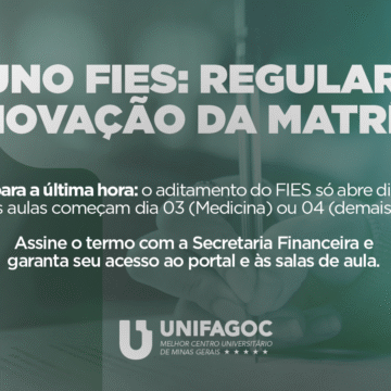 Alunos com FIES devem regularizar matrícula antes do início das aulas para garantir acesso ao Portal do Aluno